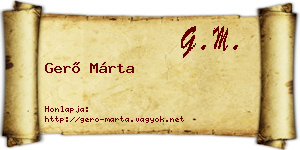 Gerő Márta névjegykártya