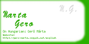 marta gero business card